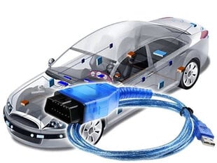 ДИАГНОСТИЧЕСКИЙ КАБЕЛЬ OBD2 VAG USB OBD II-4 VAG-COM StoreGD цена и информация | Авто принадлежности | 220.lv