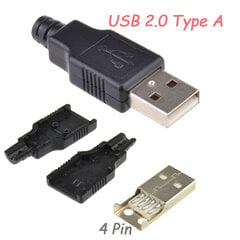 Lodējama A tipa USB ligzda A 2.0 vīrišķais 4 kontaktu spraudnis StoreGD cena un informācija | Portatīvie datori | 220.lv