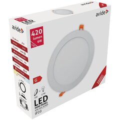 Avide LED griestu lampa 6W 3000K Ø120mm apaļa cena un informācija | Iebūvējamās lampas, LED paneļi | 220.lv