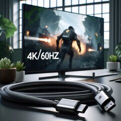 CO2 АДАПТЕР DISPLAYPORT TO HDMI 2.0 CABLE DP - HDMI FHD 240HZ 4K 60HZ HDR цена и информация | Адаптеры и USB разветвители | 220.lv