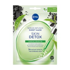 Lakštinė sejas maska NiveaSkin Detox, 1 gab. cena un informācija | Sejas maskas, acu maskas | 220.lv