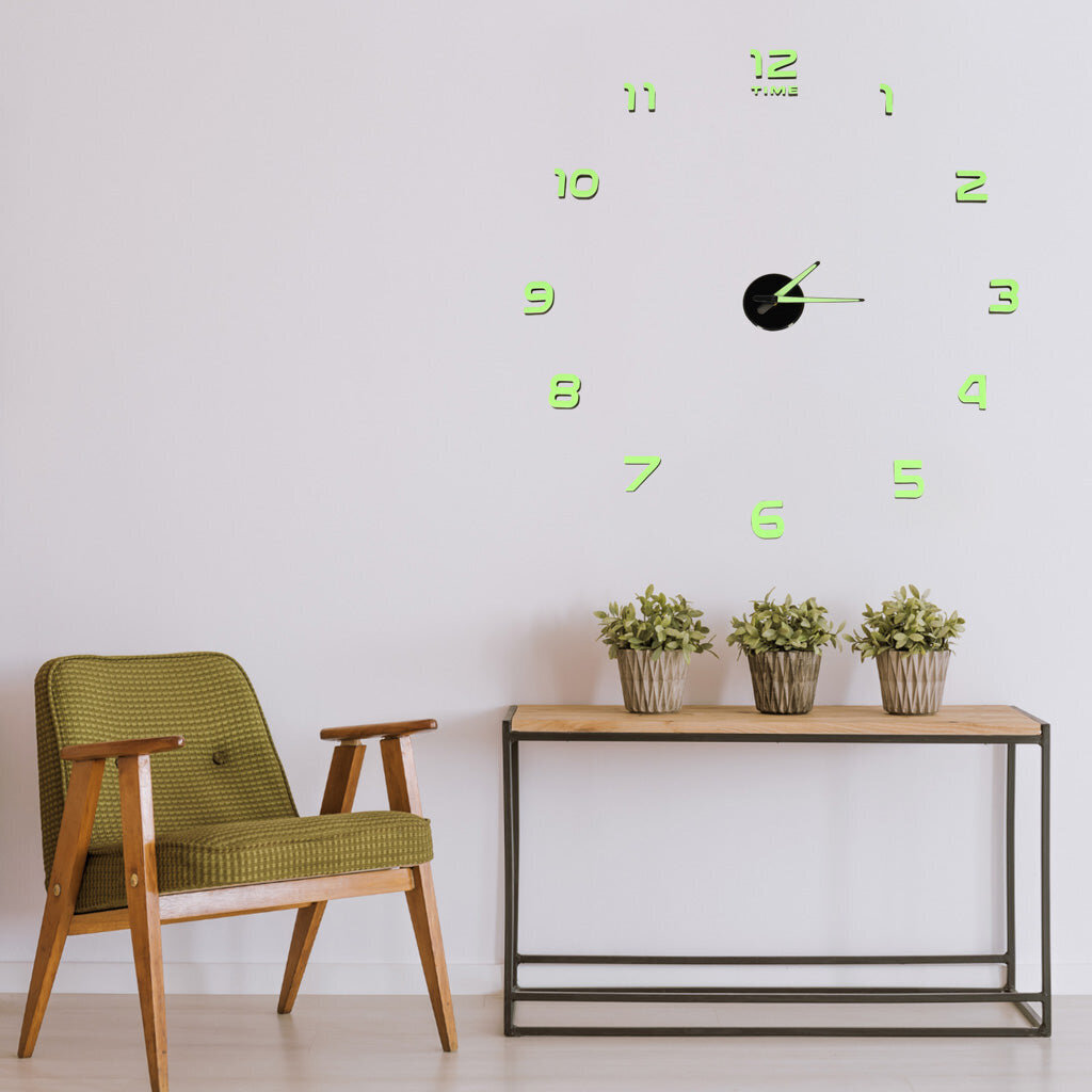 Luminiscences sienas pulkstenis 50-60cm 12 cipari LuxureWallClock cena un informācija | Pulksteņi | 220.lv