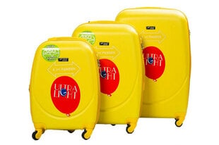 Набор чемоданов AlezaR Salsa, желтый, 3 шт. цена и информация | Чемоданы, дорожные сумки | 220.lv