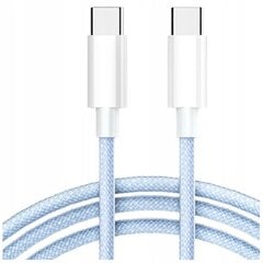 CO2 LĀDĒTĀJS USB-C ĀTRĀS UZLĀDES KABELIS USB C TIPA IPHONE 15 1M ZILS cena un informācija | Lādētāji un adapteri | 220.lv