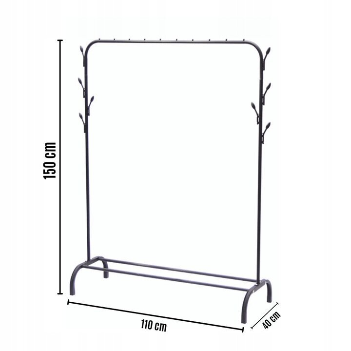 Drēbju pakaramais GZ07, melns cena un informācija | Drēbju pakaramie | 220.lv