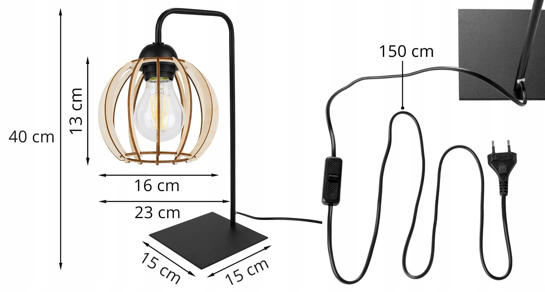 LightHome galda lampa Timber cena un informācija | Galda lampas | 220.lv