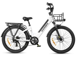 Elektriskais pilsētas velosipēds Samebike RS-A01 Fat Tire, 26", balts cena un informācija | Elektrovelosipēdi | 220.lv