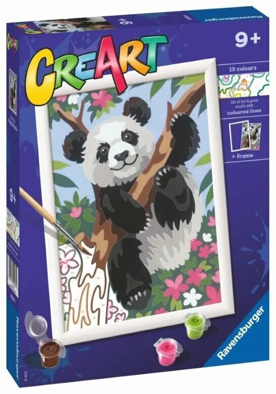 Glezna pēc cipariem Ravensburger CreArt Panda цена и информация | Gleznas pēc numuriem | 220.lv