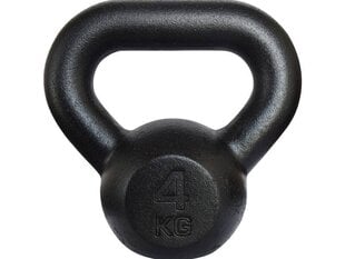 Kawmet Cast Iron Kettlebell 4 kg Black цена и информация | Гантели, гири, штанги | 220.lv