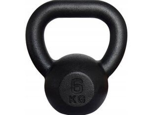 Kawmet Cast Iron Kettlebell 6 kg Black цена и информация | Гантели, гири, штанги | 220.lv