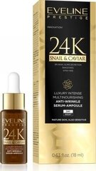 Eveline 24k Snail&Caviar pretgrumbu serums pret grumbām Ampule 18 ml cena un informācija | Serumi sejai, eļļas | 220.lv