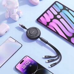 MCDODO 3 В 1 ВЫДВИЖНОЙ КАБЕЛЬ USB БЫСТРАЯ ЗАРЯДКА USB-C LIGHTNING MICRO 66W цена и информация | Кабели для телефонов | 220.lv