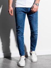 džinsi skinny fit p1007 - zili cena un informācija | Vīriešu bikses | 220.lv