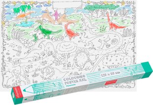 Krāsojamā lapa Dinozauru pasaule Plakāts cena un informācija | Modelēšanas un zīmēšanas piederumi | 220.lv