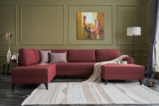 Stūra dīvāns-gulta Belen, sarkana cena un informācija | Stūra dīvāni | 220.lv