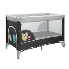 Складная кроватка Baby Mix Owl dark grey 30424, серая цена и информация | Детские кроватки | 220.lv