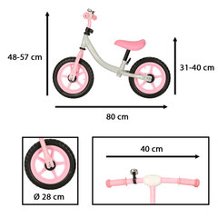 Trike Fix Balance krosa velosipēds baltā un rozā krāsā KidsPro cena un informācija | Velosipēdi | 220.lv