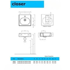 Умывальник Geberit Closer овальный, 50 см цена и информация | Раковины | 220.lv