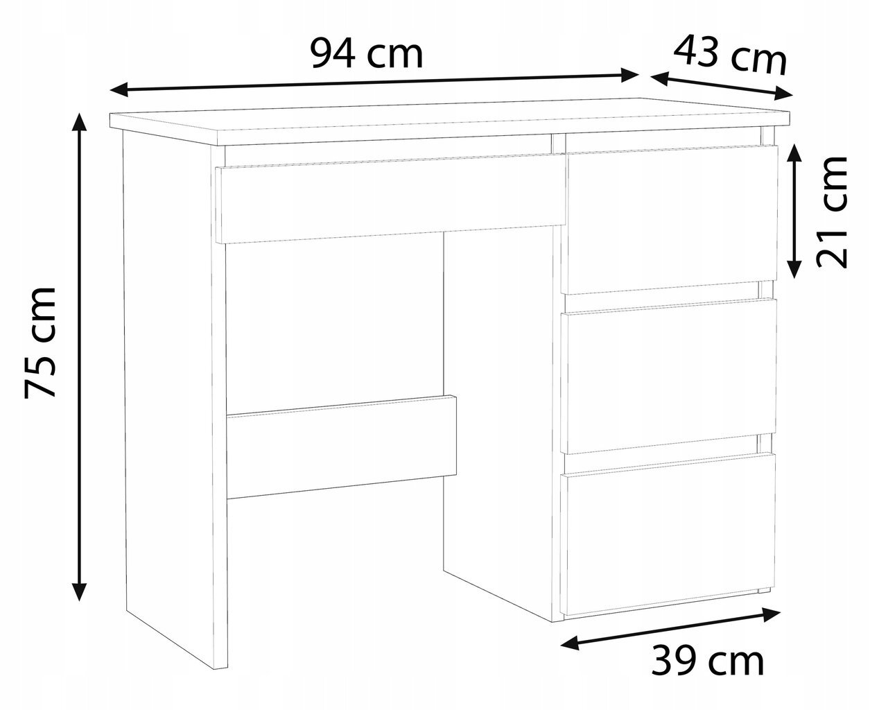 Rakstāmgalds Martigo Plus, 94 x 43 x 75 cm, ozols/zelts cena un informācija | Datorgaldi, rakstāmgaldi, biroja galdi | 220.lv