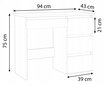 Rakstāmgalds Martigo Plus, 94 x 43 x 75 cm, ozols/zelts cena un informācija | Datorgaldi, rakstāmgaldi, biroja galdi | 220.lv