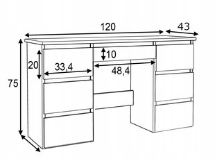 Rakstāmgalds Martigo Plus, 120 x 43 x 75 cm, balts cena un informācija | Datorgaldi, rakstāmgaldi, biroja galdi | 220.lv