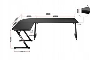 Datorgalds Huzaro Hero 7.0,, 154 x 72,5 x 117 cm, melns cena un informācija | Datorgaldi, rakstāmgaldi, biroja galdi | 220.lv