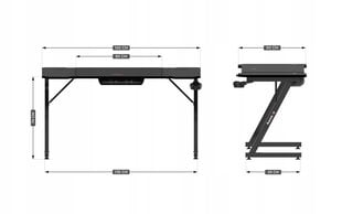 Datorgalds Huzaro Hero 3.3, 140 x 60 x 74 cm, melns cena un informācija | Datorgaldi, rakstāmgaldi, biroja galdi | 220.lv