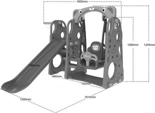 Горка-качели Баскетбол 3 в 1 зеленый цена и информация | Горки и лесенки | 220.lv