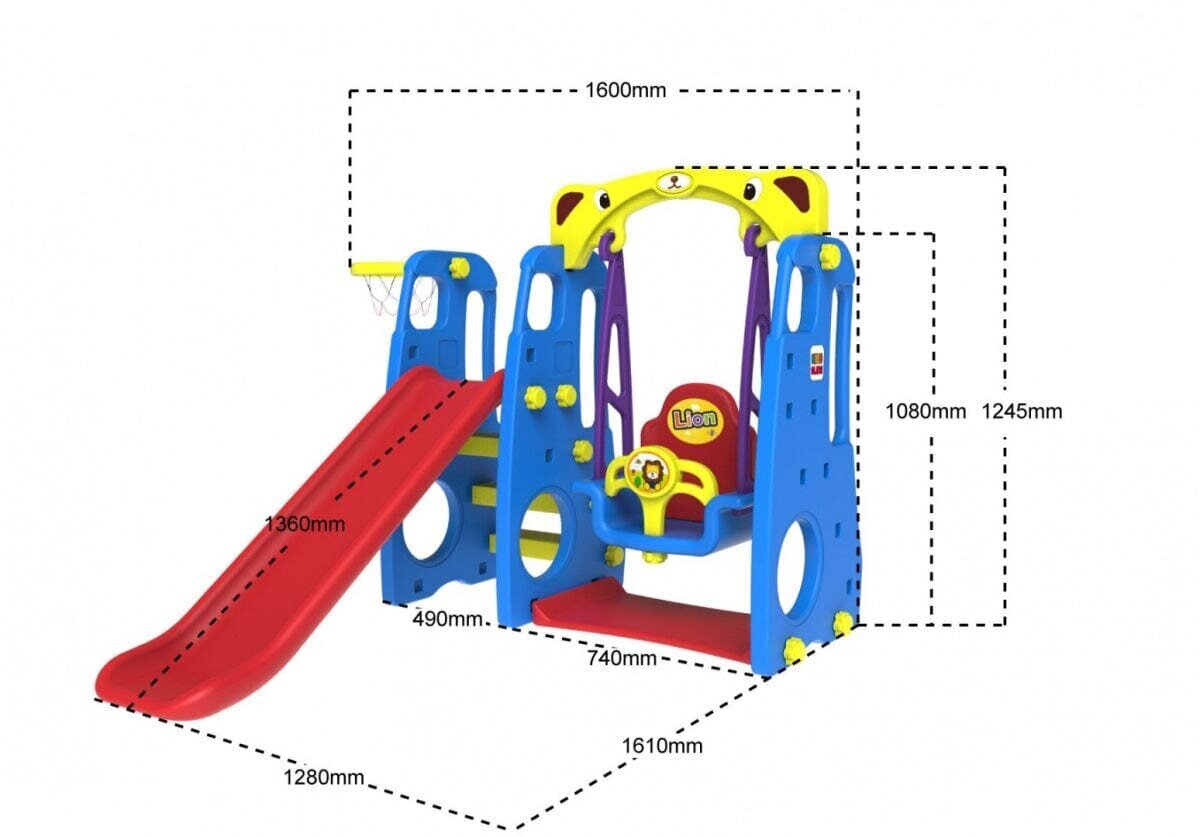 Slide Swing Basketbols 3 in 1 Blue cena un informācija | Slidkalniņi, kāpšanas konstruktori | 220.lv