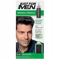 Just For Men Autostop matu krāsa vīriešiem H55 Natural Real Black 35 g cena un informācija | Dušas želejas, eļļas | 220.lv