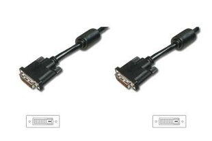 ASSMANN DVI-D DualLink Connection Cable DVI-D (24+1) M /DVI-D (24+1) M 10m black cena un informācija | Kabeļi un vadi | 220.lv