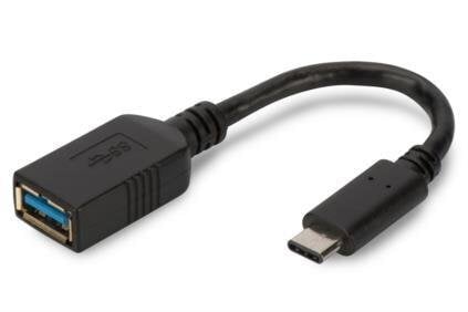 ASSMANN USB 3.0 SuperSpeed OTG Adapter Cable USB C M (plug)/USB A F (jack) 0,15m cena un informācija | Adapteri un USB centrmezgli | 220.lv