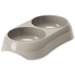 Bļoda dzīvniekiem, plastmasa : Magic Cat Plastic Double Bowl, grey,23*13cm cena un informācija | Bļodas, kastes pārtikas | 220.lv