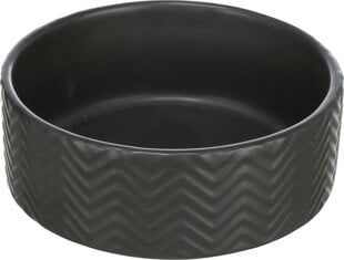 Bļoda dzīvniekiem, keramika : Trixie Bowl, ceramic, 0.9 l|ø 16 cm, black cena un informācija | Bļodas, kastes pārtikas | 220.lv