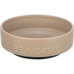 Bļoda dzīvniekiem, keramika : Trixie BE NORDIC bowl, ceramic|rubber, 0.5 l|ø 16 cm, taupe cena un informācija | Bļodas, kastes pārtikas | 220.lv