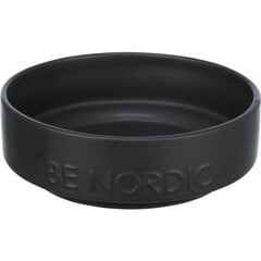 Bļoda dzīvniekiem, keramika : Trixie BE NORDIC bowl, ceramic|rubber, 0.5 l|ø 16 cm, black cena un informācija | Bļodas, kastes pārtikas | 220.lv