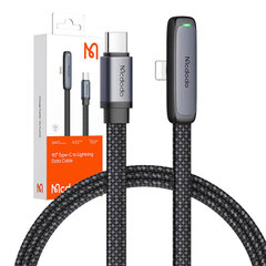 MCDODO LEŅĶA KABELIS USB-C LIGHTNING PLAKANS 36W IPHONE 12 13 14 MELNS 1M cena un informācija | Savienotājkabeļi | 220.lv