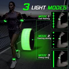 Vivibel LED uzlādējama rokassprādze, 4 gaismas joslu komplekts ar USB cena un informācija | Citas fitnesa preces | 220.lv