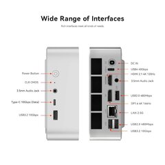 Minidators Beelink SER8 Ryzen 7 8845HS AI/32GB DDR5/1TB M.2 Nvme SSD/ Wifi 6/USB 4.0/Windows 11 Pro cena un informācija | Stacionārie datori | 220.lv