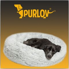 Меховая лежанка для собаки Purlov, серая 22759 цена и информация | Лежаки, домики | 220.lv