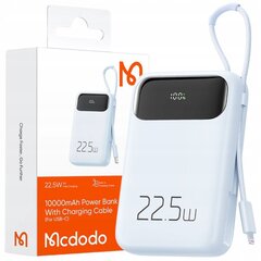 MCDODO POWERBANK 10000MAH С ДИСПЛЕЕМ USB USB-C 22.5W + КАБЕЛЬ LIGHTNING цена и информация | Зарядные устройства Power bank | 220.lv