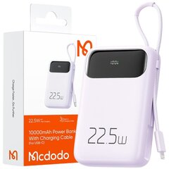 MCDODO POWERBANK 10000MAH С ДИСПЛЕЕМ USB USB-C 22.5W + КАБЕЛЬ LIGHTNING цена и информация | Зарядные устройства Power bank | 220.lv