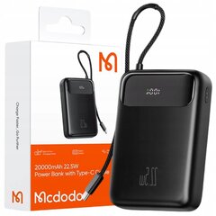 MCDODO POWERBANK 20000MAH С ДИСПЛЕЕМ 3X USB USB-C 22.5W + КАБЕЛЬ USB-C цена и информация | Зарядные устройства Power bank | 220.lv