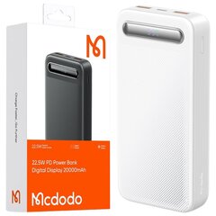 MCDODO POWERBANK 20000MAH С ДИСПЛЕЕМ 3X USB USB-C 22.5W + КАБЕЛЬ USB-C цена и информация | Зарядные устройства Power bank | 220.lv