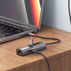 MCDODO ADAPTERIS USB-C ETHERNET GIGABIT RJ45 HUB 3X USB 3.0 100W cena un informācija | Adapteri un USB centrmezgli | 220.lv