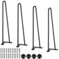 Galda kājas Vevor, 710 mm, melnas, 4 gab cena un informācija | Mēbeļu kājas | 220.lv
