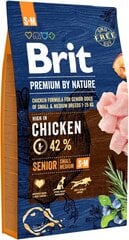 Brit Premium by Nature S+M Senior ar vistu, 8 kg cena un informācija | Sausā barība suņiem | 220.lv