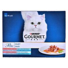 Gourmet PERLE мокрый корм для кошек FISH DUET набор из 12 шт. 1,02 кг цена и информация | Консервы для котов | 220.lv