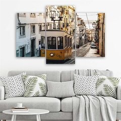 Trīsdaļīga reprodukcija Vēsturiskais tramvajs Lisabonā cena un informācija | Gleznas | 220.lv