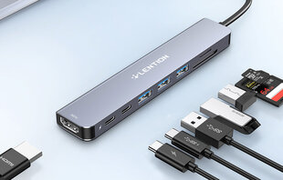 Lention 8in1 Hub CB-TP-CE18sHCRGRY cena un informācija | Adapteri un USB centrmezgli | 220.lv